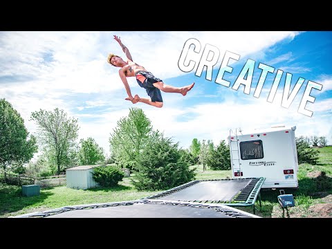 TRYING THE WEIRDEST TRAMPOLINE TRICKS!