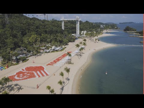 Sentosa celebrates Singapore's 55th birthday with Flag of Unity