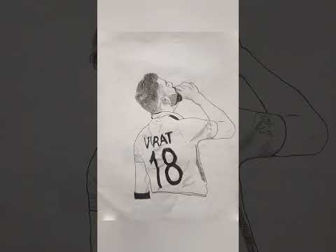 Draw Virat Kohli Drawing 😍❤️ #viratkohli #viral