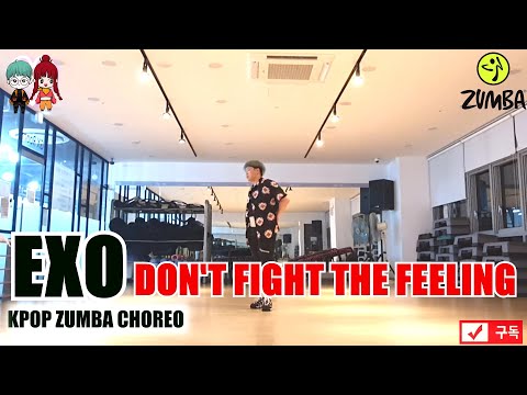 엑소 EXO - DON'T FIGHT THE FEELING 줌바 K-POP ZUMBA CHOREO 다이어트 댄스 FIT DANCE WORKOUT + MIRROR MODE.