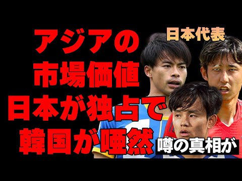 韓国メディアがサッカーアジア市場価値の格差に思わず唖然とする…上位を日本勢が独占し言葉を失う…ファン・ヒチャンと日本代表のヤバすぎる評価の差に韓国メディアがブチギレ…