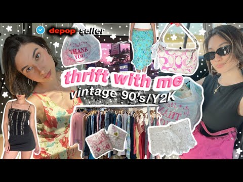 THRIFT WITH ME | 90s/Y2k THRIFT HAUL | FULL TIME DEPOP SELLER 🎀🌸🧚‍♀️