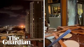 Tel Aviv footage shows moment of explosion during Iranian missile attack