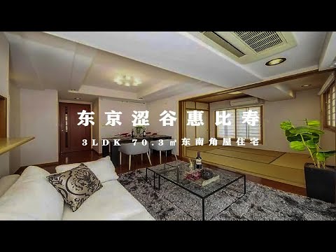 日本东京涩谷惠比寿露天阳台有和室角屋住宅