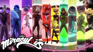 MIRACULOUS | 💫 ALL TRANSFORMATIONS - Season 1 to 3 🐞 | Tales of Ladybug and Cat Noir