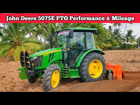 John Deere 5075E AC cabin tractor | PTO performance | Shaktiman tusker | Mileage details