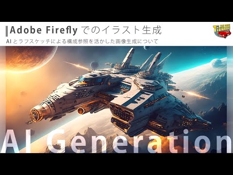 【Adobe Firefly での画像生成】ラフをベースにかっこいいSFメカを生成するテクニックについて 画像生成AI アドビ ファイアフライ コンセプトアート風【構成参照機能】