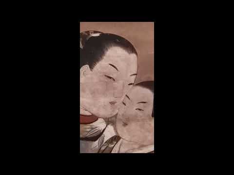 懐月堂安度 Kaigetsudō Ando(生没年不詳)《遊女と禿図》Courtesan and Attendant紙本着色 軸装 1幅 江戸時代・18世紀 東京国立博物館蔵