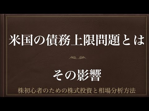 [動画で解説] 米国の債務上限問題とは（その影響）