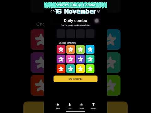 ⭐️【Starsfi】Starsfi Daily Combo | 16 November #starsfi #Daily #combo #today #16november #telegram