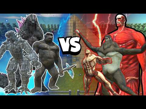 Kong, Evolved Godzilla, Mechagodzilla vs Attack on Titan for Revenge in ARBS