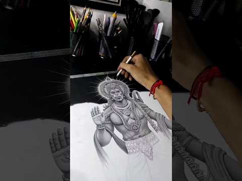 Part- 3 | Draw in background with charcoal stick #hanumanji #art #shorts