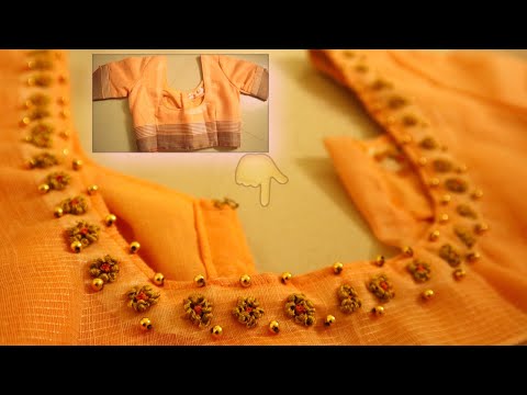 normal గా stitch చేసిన blouse ని ఇలా మార్చేసాను 💐 / work for stitched blouse / aariwork / hand work