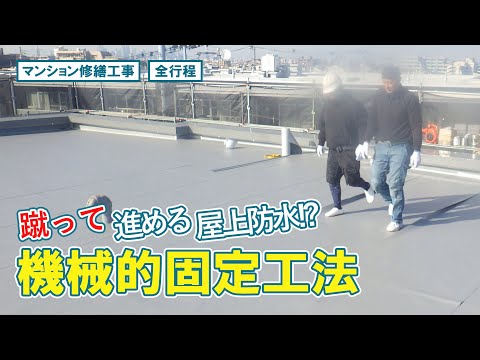 【機械的固定工法】屋上防水を含むマンションの修繕工事の全行程を一気に #防水工事 #大規模修繕 #マンション修繕