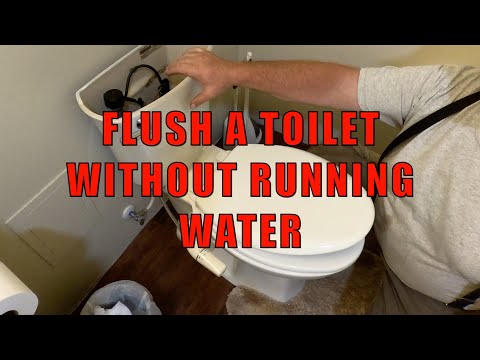 How to flush a toilet without running water