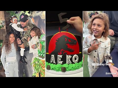 Chris Brown Throw a Jurassic Themed Party to Celebrate His Son Aeko’s 5th Birthday (VIDEO)