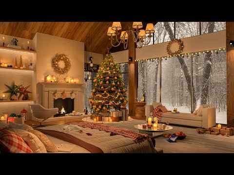 Winter Christmas Jazz – 4K Cozy Bedroom with Relaxing Jazz Melodies for Focus and Comfort 🎄❄️