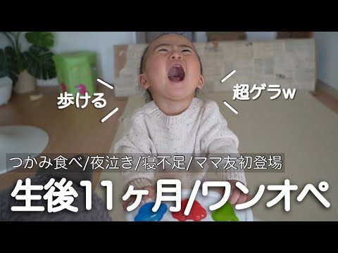 【生後11ヶ月ルーティン】寝不足ママのワンオペ育児事情【掴み食べ・お家遊び紹介など】