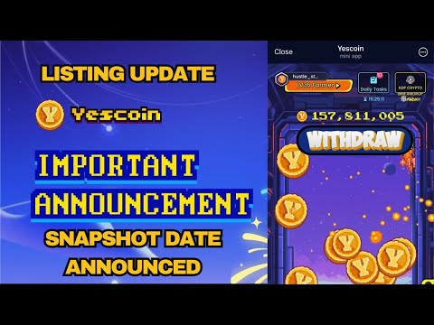 Yescoin SNAPSHOT DATE and LISTING UPDATE - Connect wallet to start Claiming Airdrop