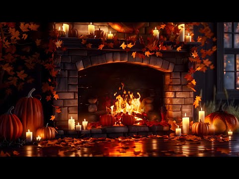 🍁Cozy Autumn Fireplace 🔥Calming crackle of a wood fire for relaxation | Autumn Ambience