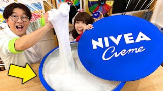 【SLIME】超超超巨大！真っ白なもちもちニベアスライム作ってみた！【DIY】