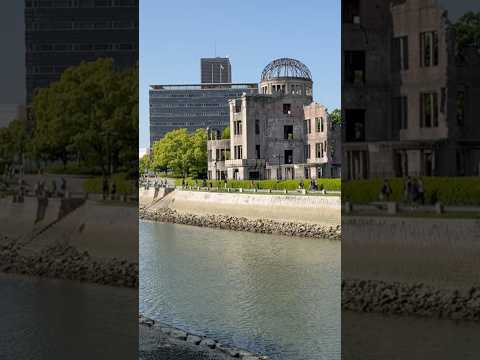 Atomic Bomb Dome in Hiroshima, Japan: Remains of Industrial Promotion Hall destroyed by atomic bomb.