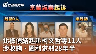 北檢偵結起訴柯文哲等11人 涉收賄、圖利求刑28年半｜20241226 公視中晝新聞