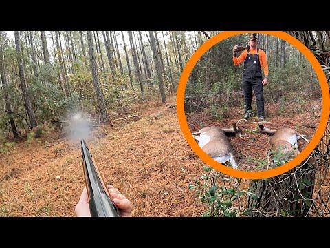 DOUBLE - KILL On A Quick Hunt!! | How A Buck RUNS From DOGS!!