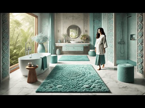 🛁 Best Teal Rugs for Bathroom | Urvoix 3 Pieces Bathroom Rugs Set 🛁