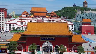 航拍辽西九华山“小布达拉宫”景区Liaoxi Jiuhua Mountain "Little Potala Palace" Scenic Area