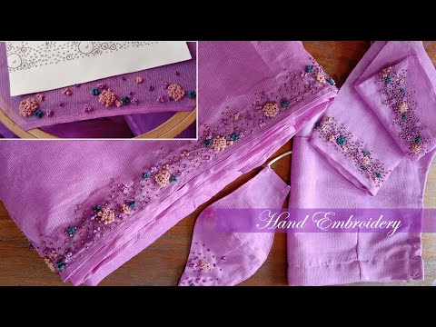 DIY : Convert Plain Saree to Designer Saree | Hand Embroidery | French Knots