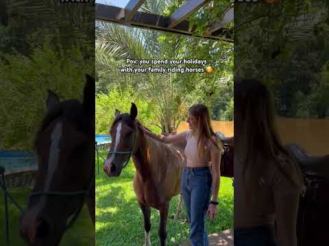 Riding horses during the holidays 🥰🎄#horses #travelvlog #horseriding #traveling #shorts #brazil