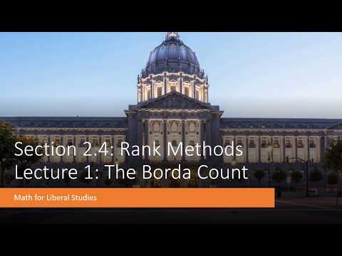 Math for Liberal Studies - Lecture 2.4.1 The Borda Count