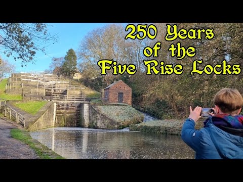 250 Years of the Five Rise Locks. Leeds/Liverpool Canal. Bingley. Bradford