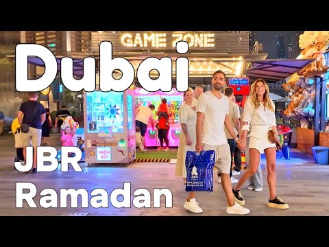 Dubai 🇦🇪 Ramadan Night JBR, Ain Dubai [4K] Walking Tour 2024