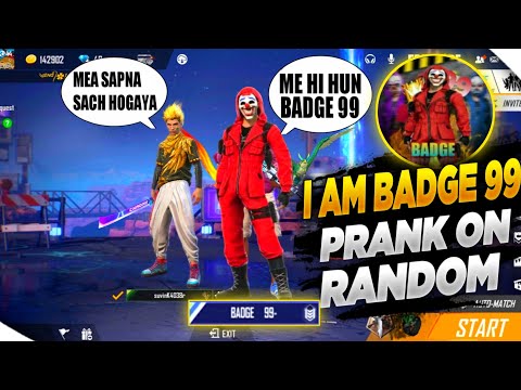 BADGE 99 PRANK ON RANDOM || FUNY +EMOTIONAL MOMENT 😭||HE CRY FOR ALOK || #FREEFIRE