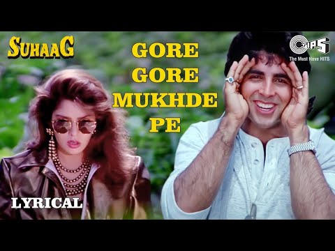 Gore Gore Mukhde Pe Kala Kala Chashma - Lyrical | Suhaag | Akshay Kumar, Nagma |  Alka Y, Udit N