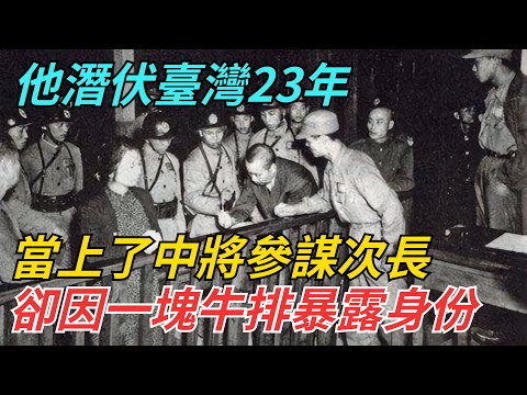 他潛伏臺灣23年，當上了中將參謀次長，卻因一塊牛排暴露身份【史話今說】#歷史 #近代史 #故事