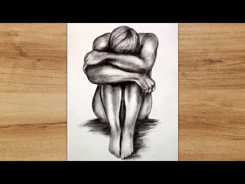 How to Draw a Sad Boy Sitting Alone | Step by Step Realistic Pencil Drawing