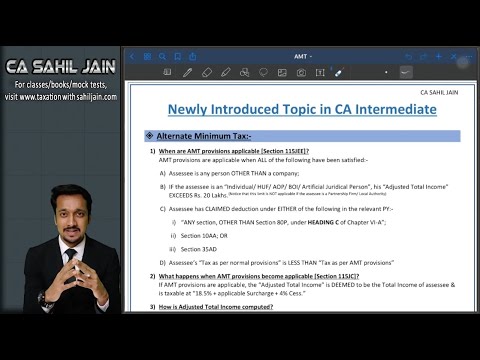 Alternate Minimum Tax | CA Intermediate New Topic | Section 115JEE