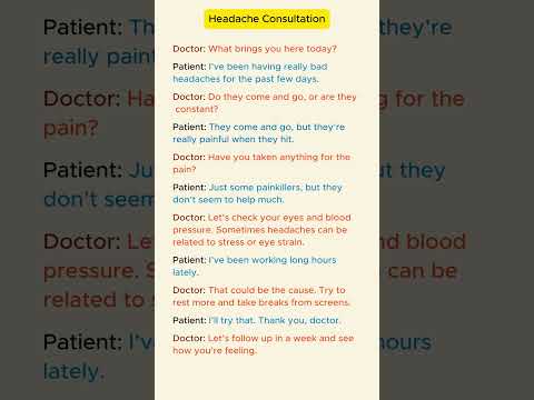 Headache Consultation - Practice English Communication Daily #Shorts