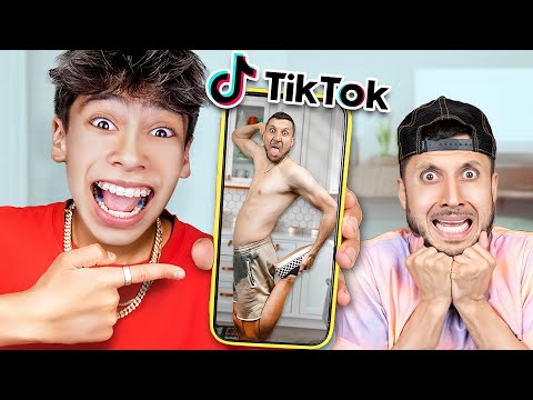 Son REACTS to his Dad's CRINGE TikToks! 😂