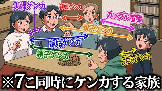 7個のケンカを同時にする家族【アニメ】【コント】