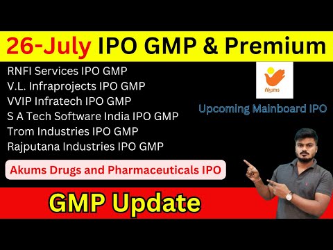 All IPO 09 GMP Today | Akums Drugs and Pharmaceuticals IPO | Rajputana Industries IPO | Upcoming IPO