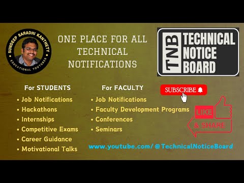 Technical Notice Board - TNB || New YouTube Channel having Notifications of all Technical Events