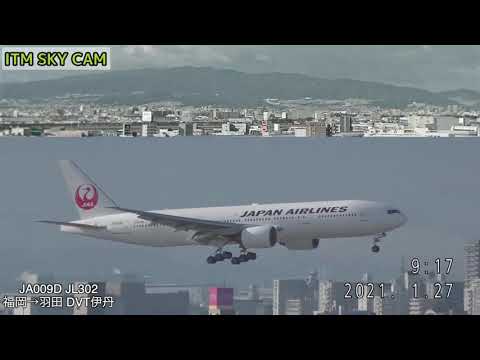 今日のダイバート JL302福岡→羽田 伊丹空港へ目的地外着陸・ANA新造機飛来JA144A エアバスA321neo型機