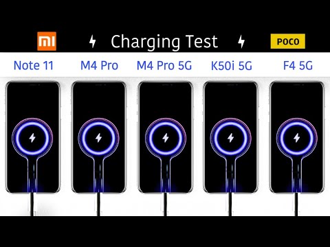 Redmi note 11 vs Poco m4 pro vs Poco m4 pro 5g vs Redmi k50i 5g vs Poco f4 5g Charging Test 0 to 100