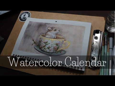 September watercolor painting on Let's Make Art calendar. #watercolorart #2024calendar