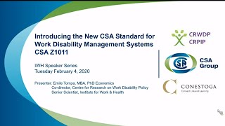 Introducing the new CSA standard for work disability management systems (Feb 4, 2020)