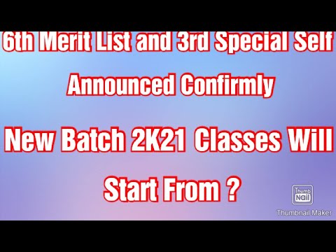 Sindh University New Batch ClassesWill Be Start From? 6th Merit And 3rd Special Self List Announce